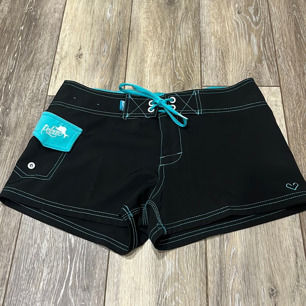 Pelagic Size Medium Black & Blue Surf Shorts
